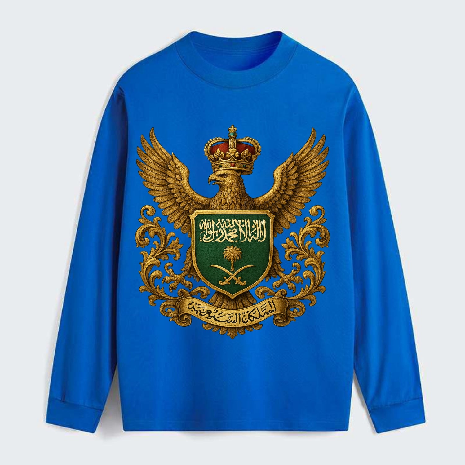 Saudi Arabia Heritage Badge - Classic Long Sleeve Shirt - Blue