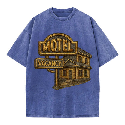 Motel Sign  - Vintage T-shirt - Blue