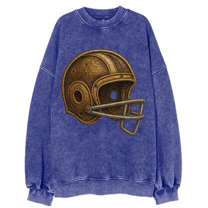 Football Helmet  - Vintage Sweatshirt - Blue