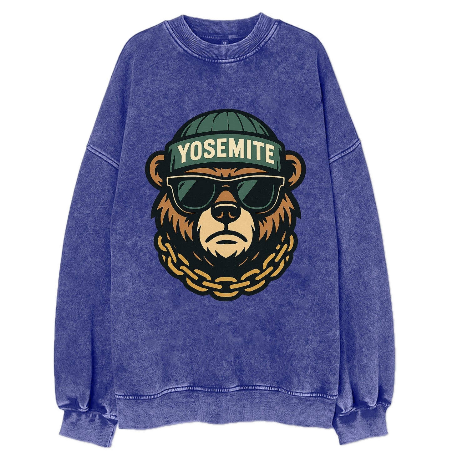 Yosemite Bear - Vintage Sweatshirt - Blue