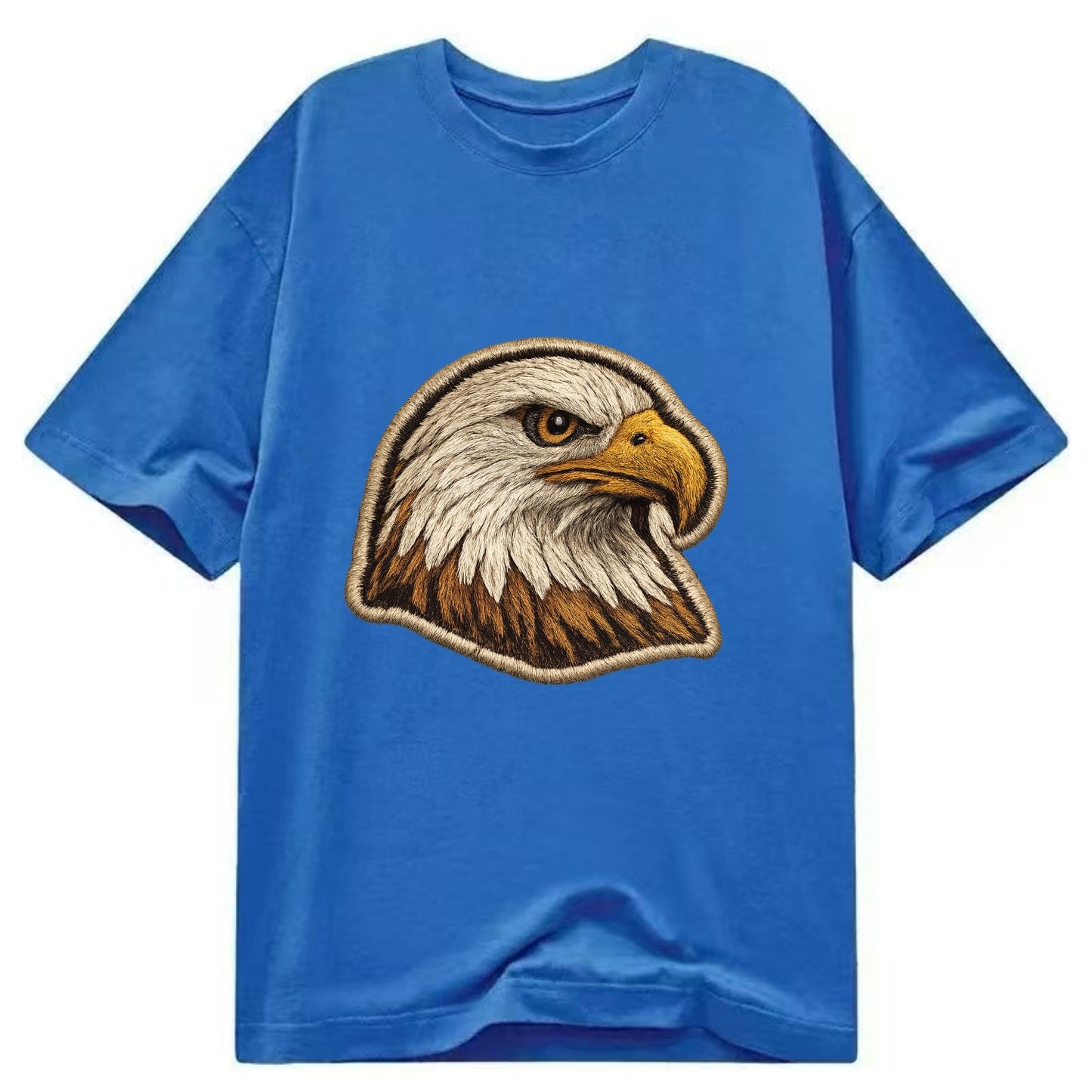 EAGLE HEAD PROFILE - majestic bald eagle in brown, white and gold , American pride - Classic T-shirt - Blue