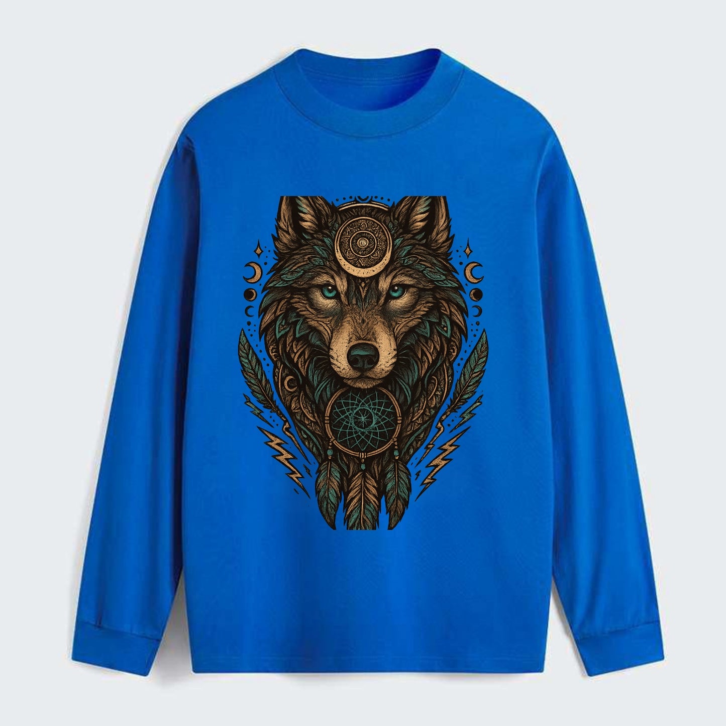 Storm Wolf Thunder  - Classic Long Sleeve Shirt - Blue