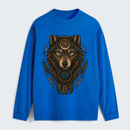 Storm Wolf Thunder  - Classic Long Sleeve Shirt - Blue