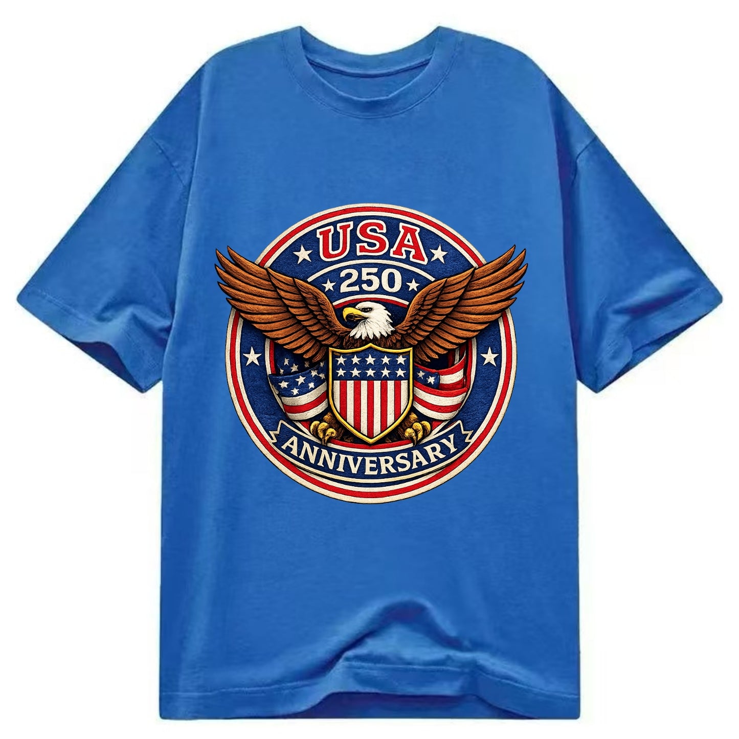 Usa 250 Anniversary Eagle Shield Emblem - Classic T-shirt - Blue