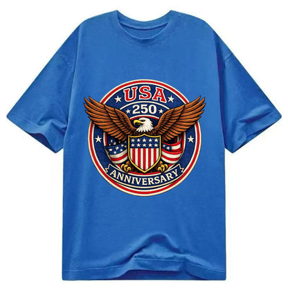 Usa 250 Anniversary Eagle Shield Emblem - Classic T-shirt - Blue