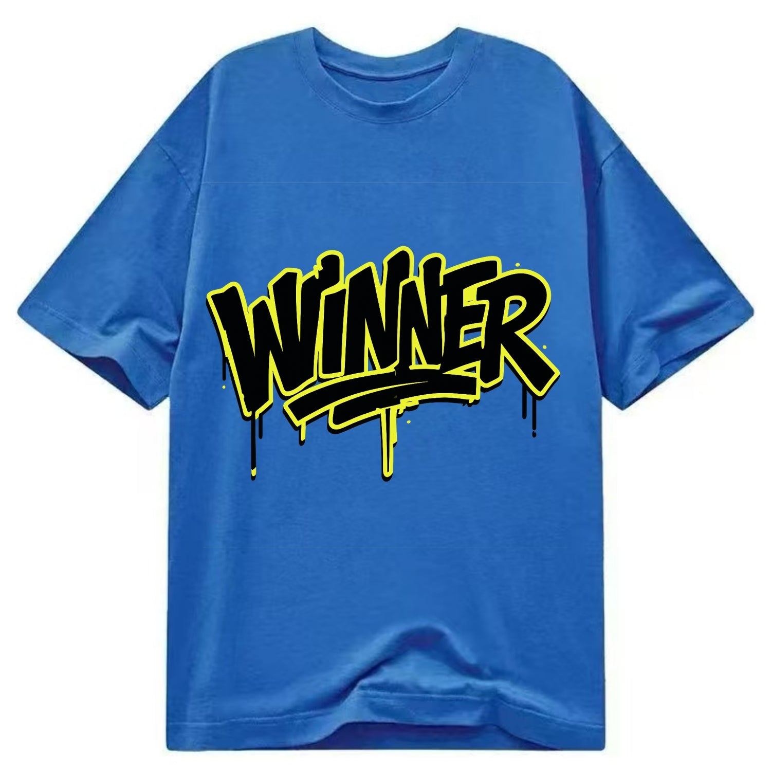Bold typography design - "WINNER" - victorious mindset, champion - Classic T-shirt - Blue