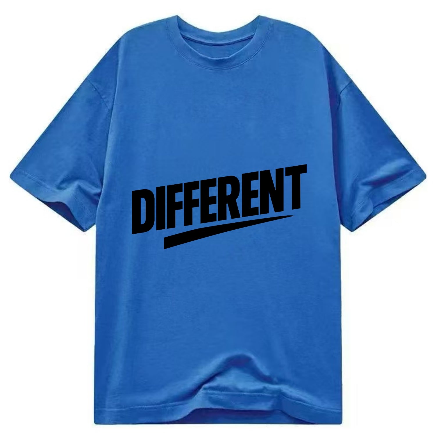 Bold typography design - "DIFFERENT" - standing out, not following crowd - Classic T-shirt - Blue