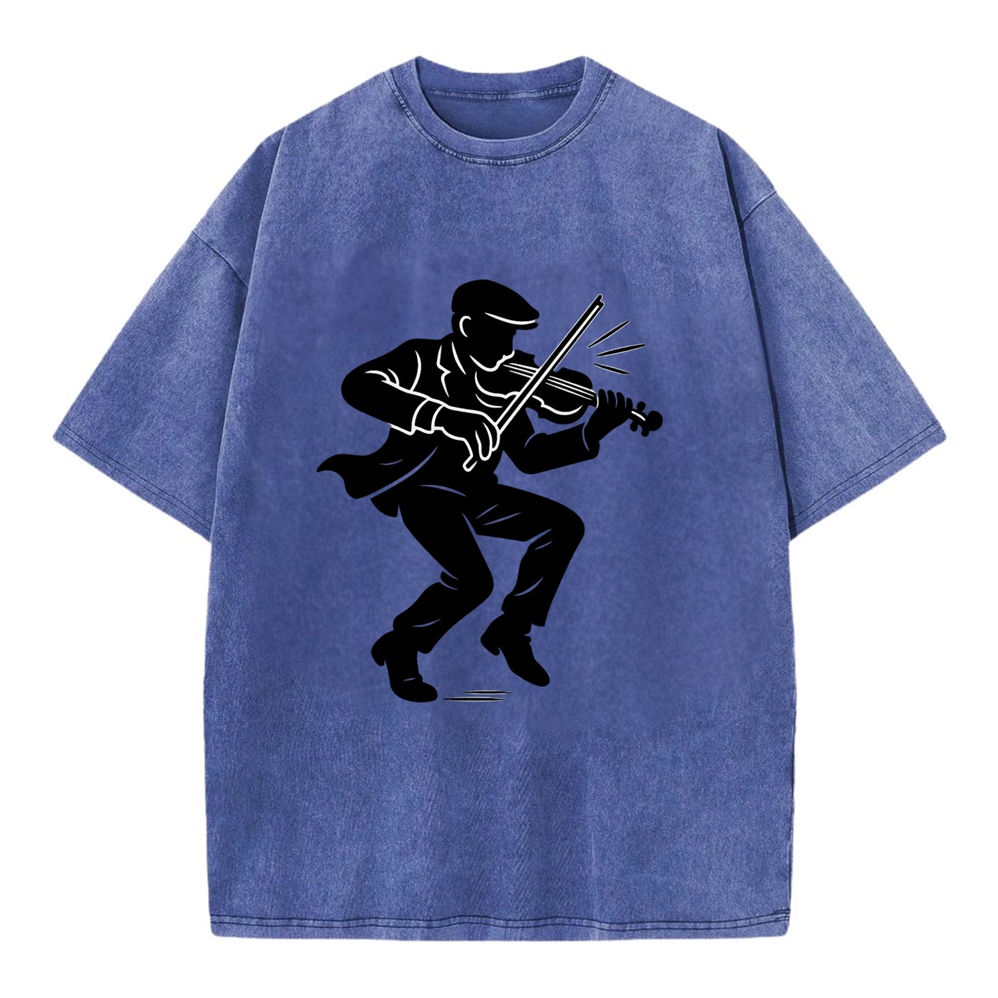 Irish folk musician traditional jig - Vintage T-shirt - Blue
