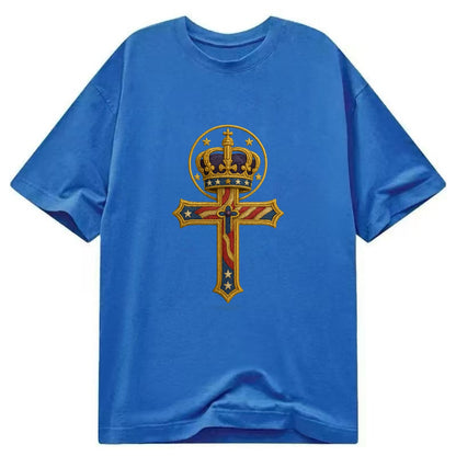 Cross and Crown  - Classic T-shirt - Blue
