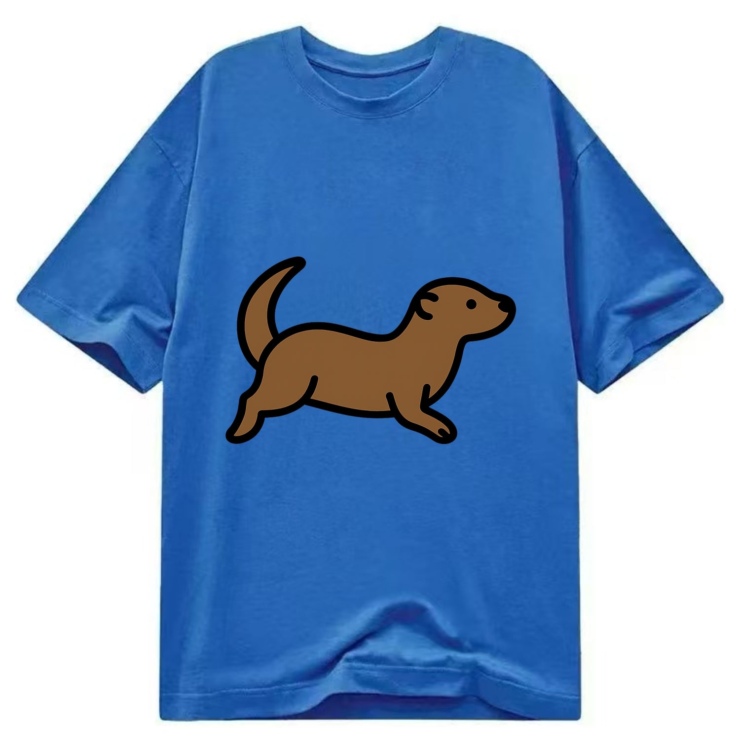 Otter - Brown sleek swimming pose flat side profile - Classic T-shirt - Blue