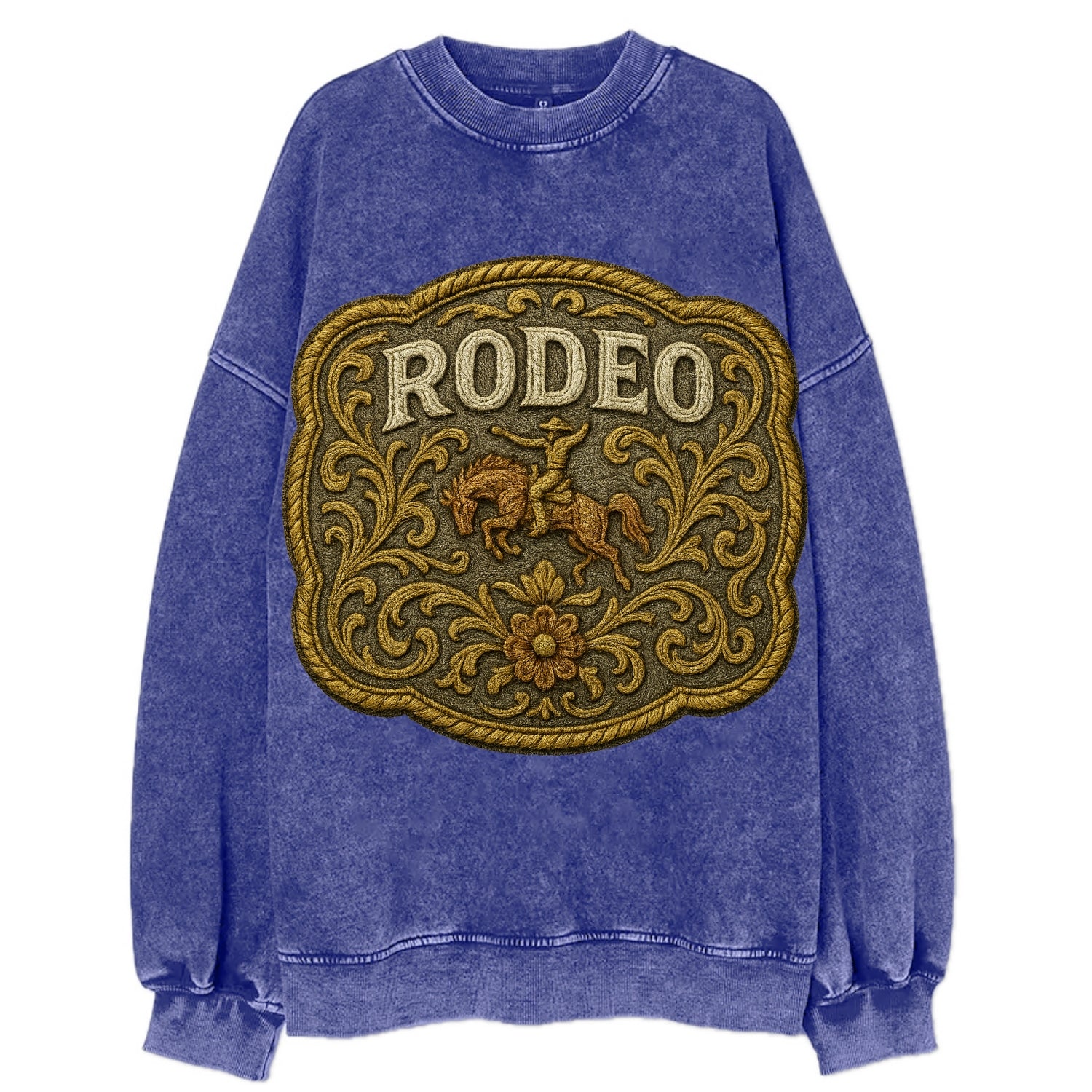 Rodeo Buckle  - Vintage Sweatshirt - Blue