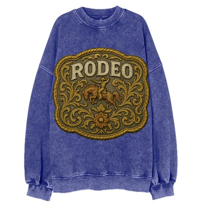 Rodeo Buckle  - Vintage Sweatshirt - Blue