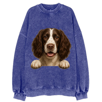 English Springer Spaniel  - Vintage Sweatshirt - Blue