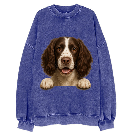 English Springer Spaniel  - Vintage Sweatshirt - Blue