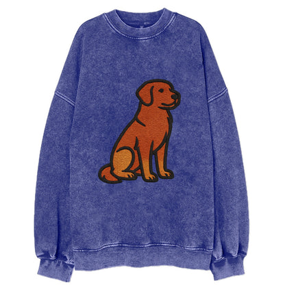 Nova Scotia Duck Tolling Retriever - Red embroidered pose - Vintage Sweatshirt - Blue