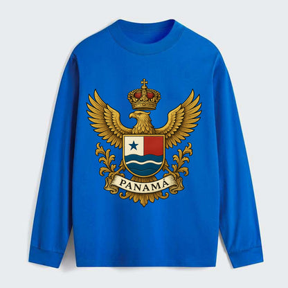 Panama Heritage Badge  - Classic Long Sleeve Shirt - Blue
