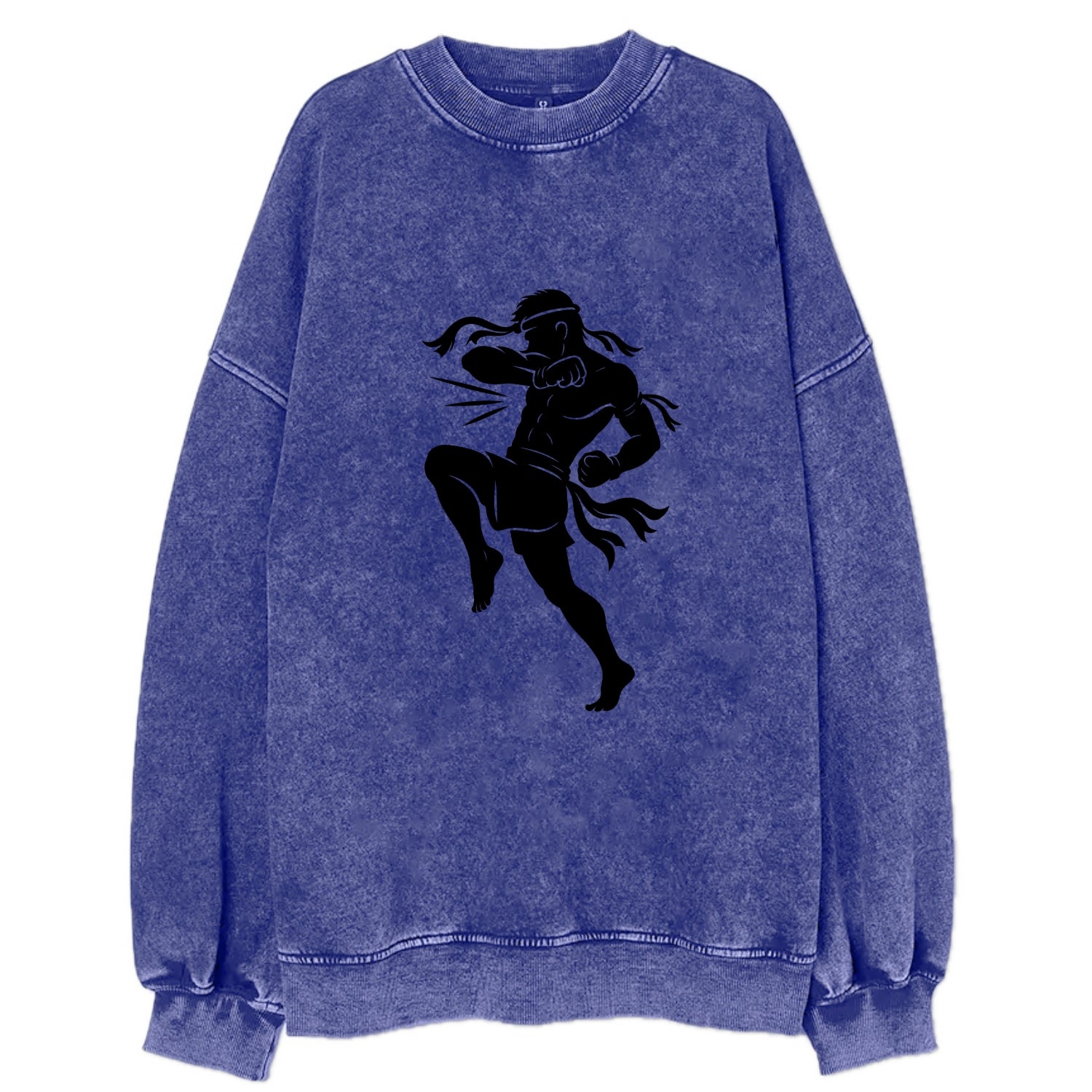 Thai Muay Thai fighter elbow strike - Vintage Sweatshirt - Blue