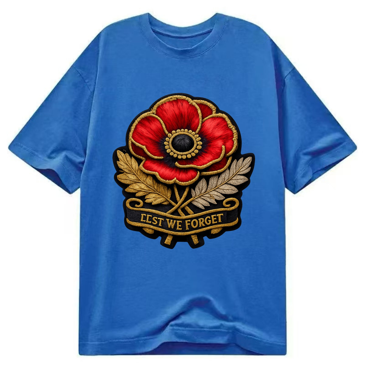 MEMORIAL POPPY - red poppy flower in scarlet , remembrance - Classic T-shirt - Blue