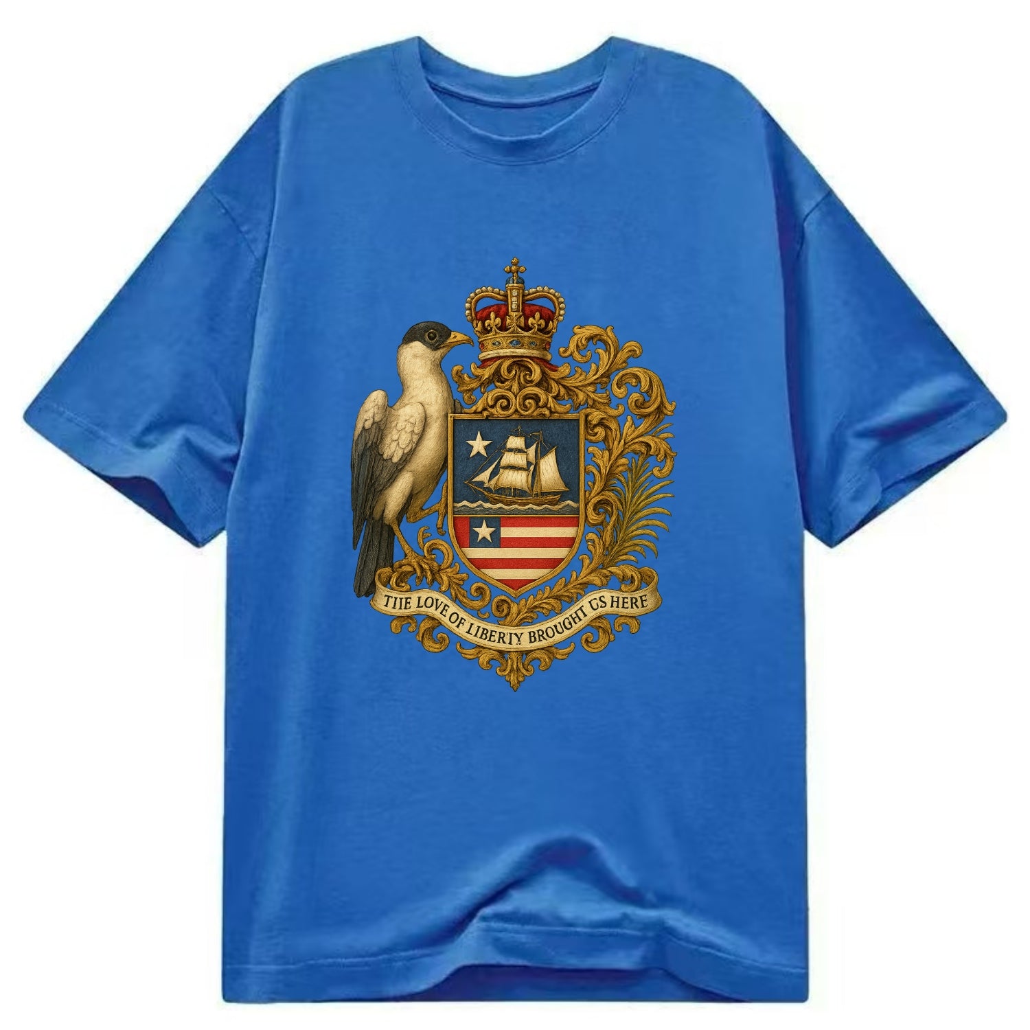 Liberia Pepper Bird Emblem  - Classic T-shirt - Blue