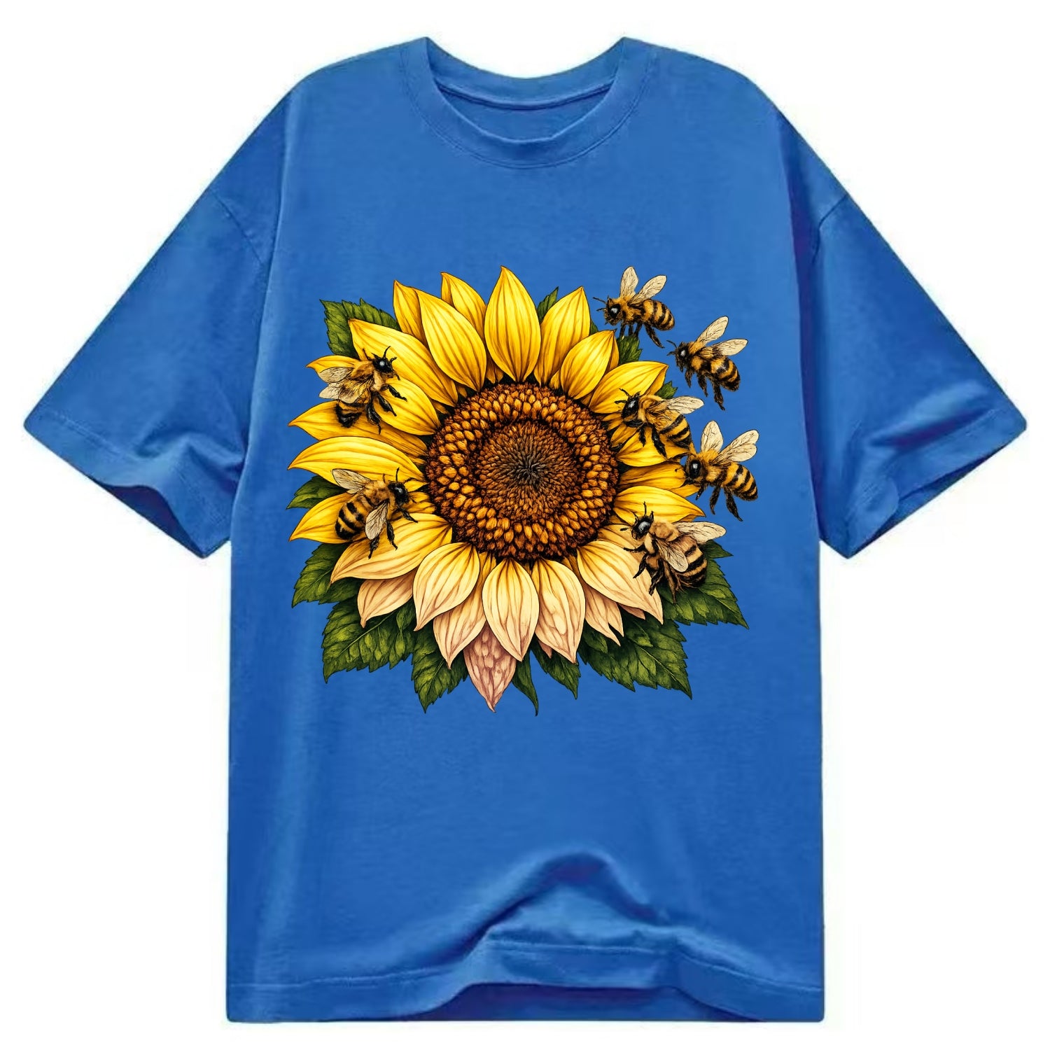 Vintage Sunflower - Classic T-shirt - Blue