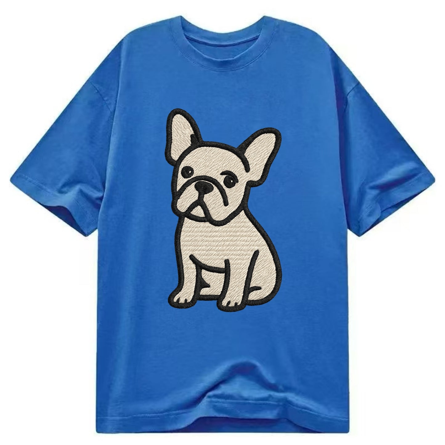 French Bulldog - Head tilt one ear up - Classic T-shirt - Blue