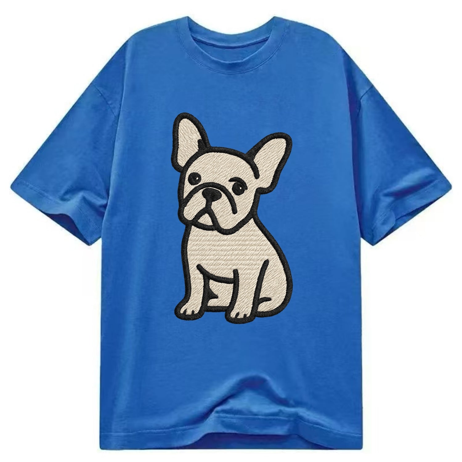French Bulldog - Head tilt one ear up - Classic T-shirt - Blue