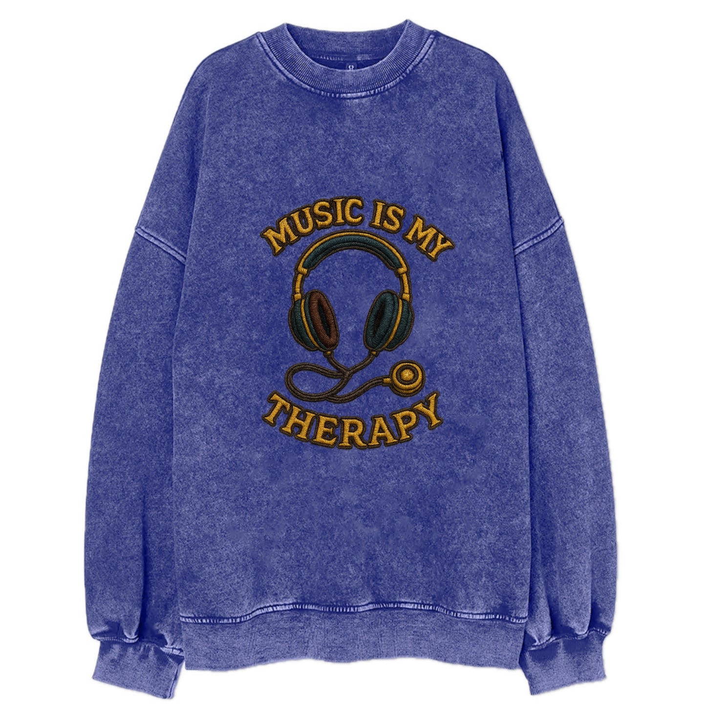 Music Is My Therapy  - Vintage Sweatshirt - Blue