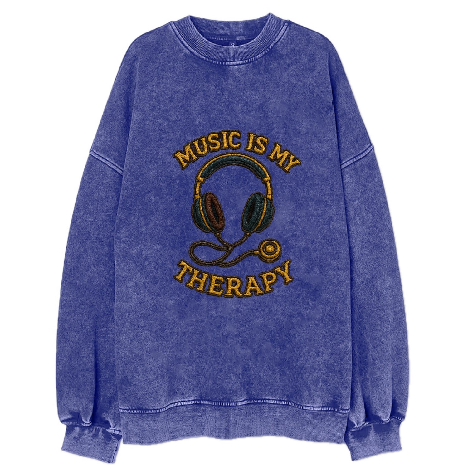 Music Is My Therapy  - Vintage Sweatshirt - Blue