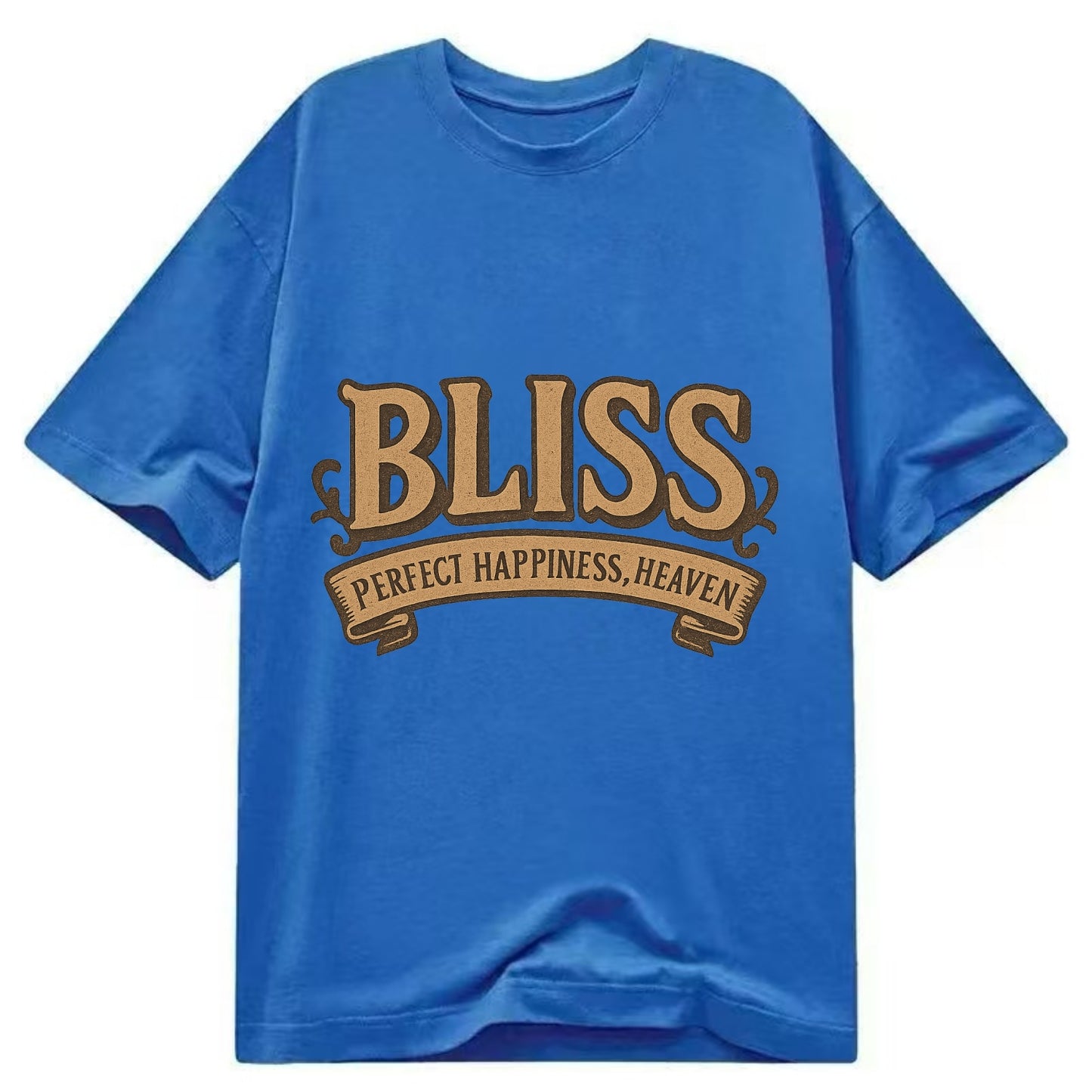 Bold typography design - "BLISS" - perfect happiness, heaven - Classic T-shirt - Blue