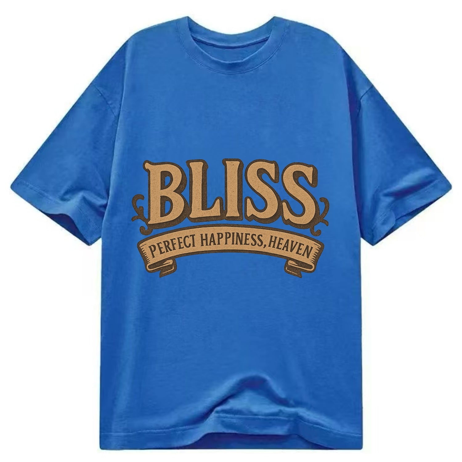 Bold typography design - "BLISS" - perfect happiness, heaven - Classic T-shirt - Blue