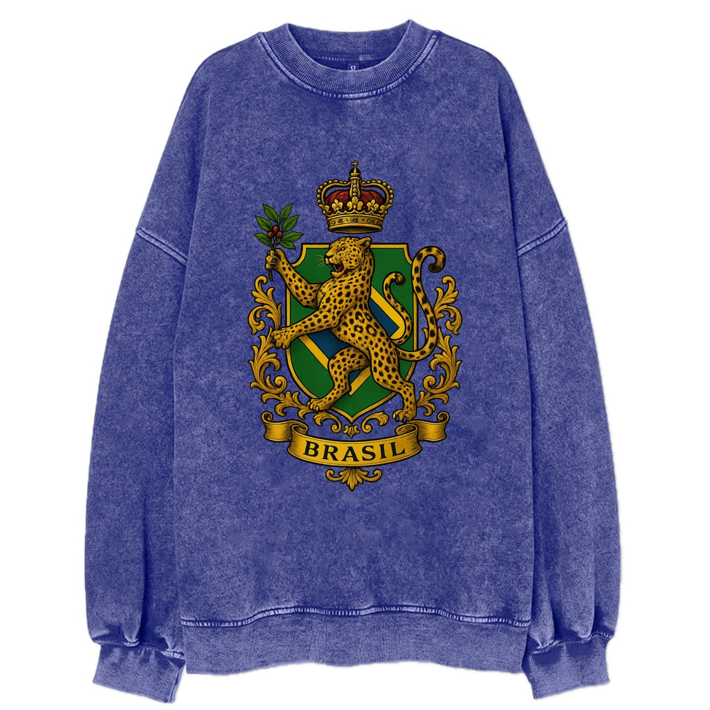 Brazil Jaguar Emblem  - Vintage Sweatshirt - Blue