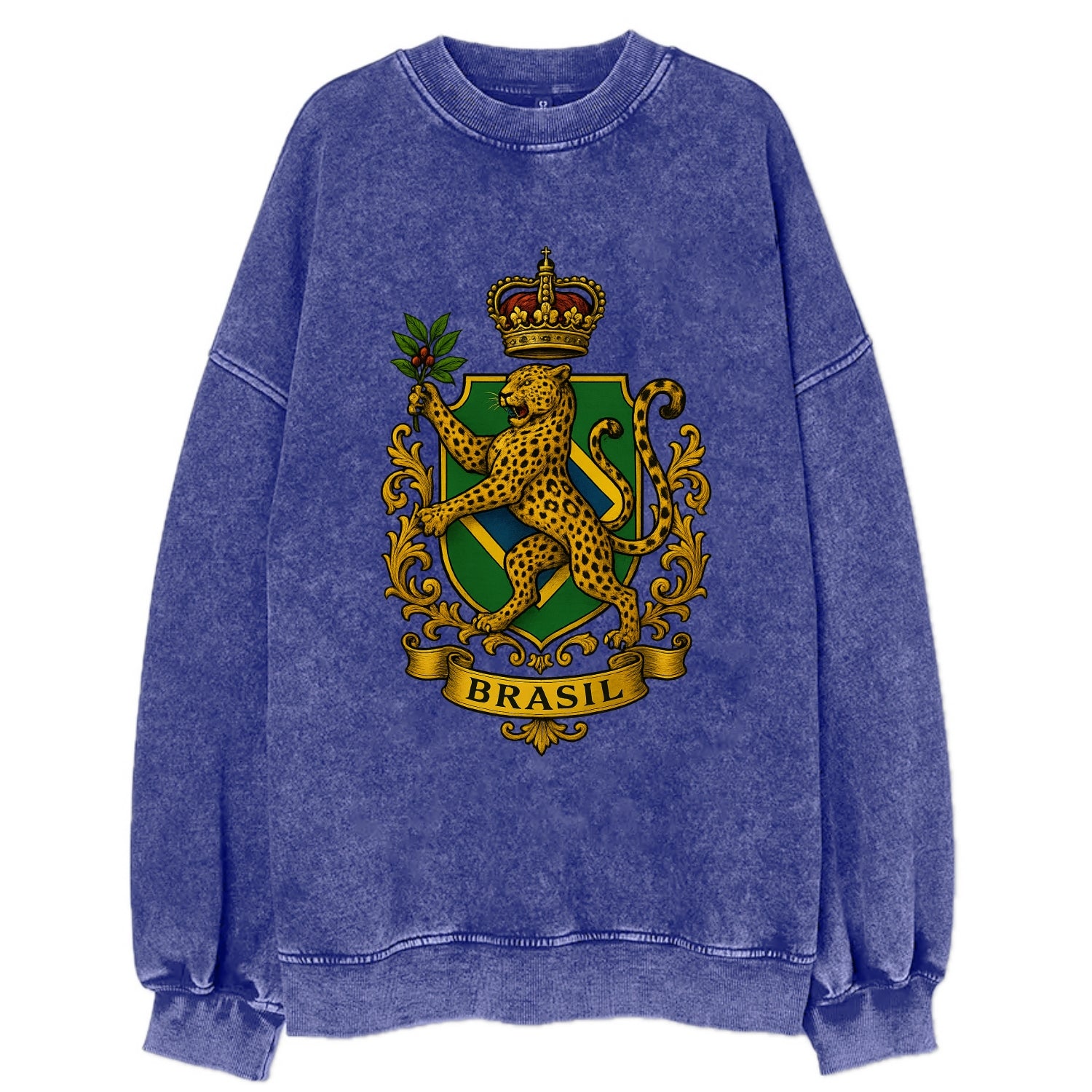 Brazil Jaguar Emblem  - Vintage Sweatshirt - Blue