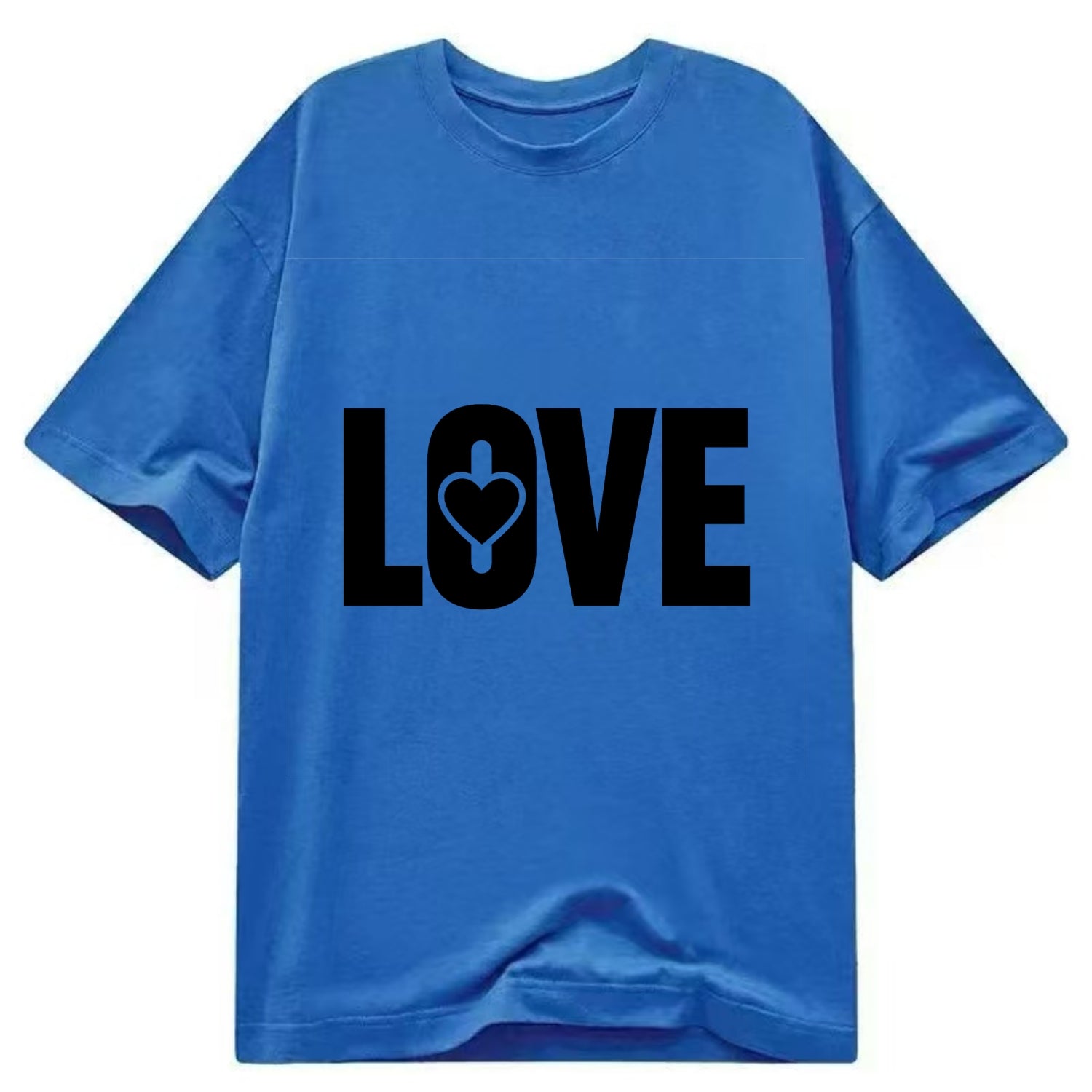 Bold typography design - "LOVE" - universal connection, heart centered - Classic T-shirt - Blue