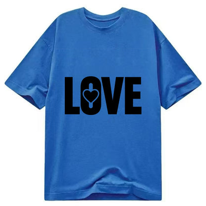 Bold typography design - "LOVE" - universal connection, heart centered - Classic T-shirt - Blue