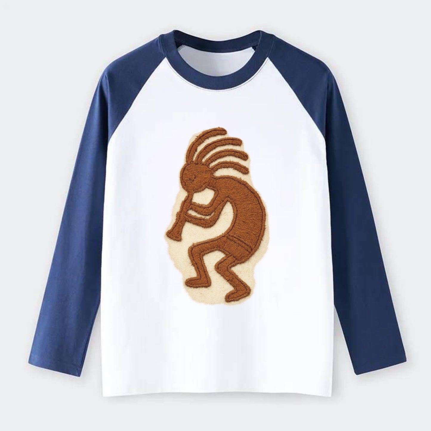 Kokopelli  - Raglan Long Sleeve T-Shirt - Blue