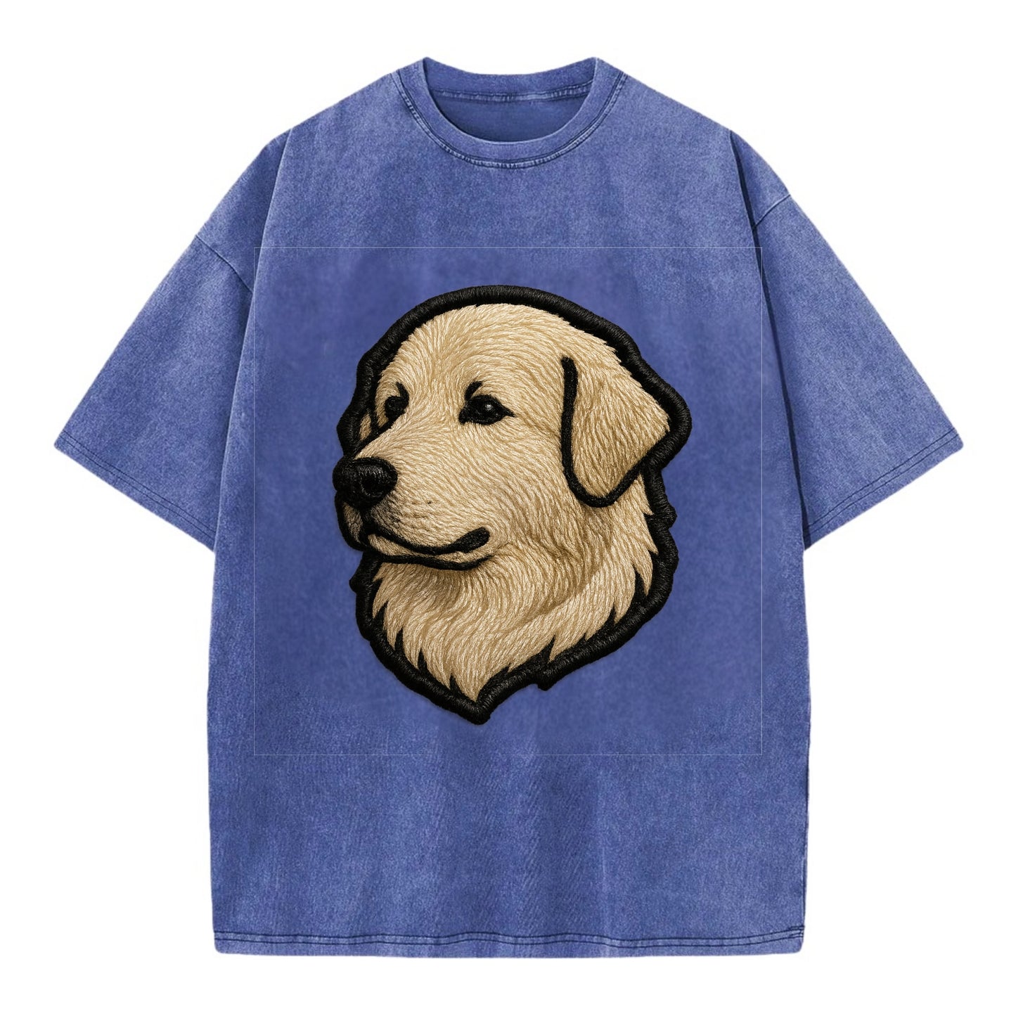 Great Pyrenees - Trendy fluffy giant des - Vintage T-shirt - Blue