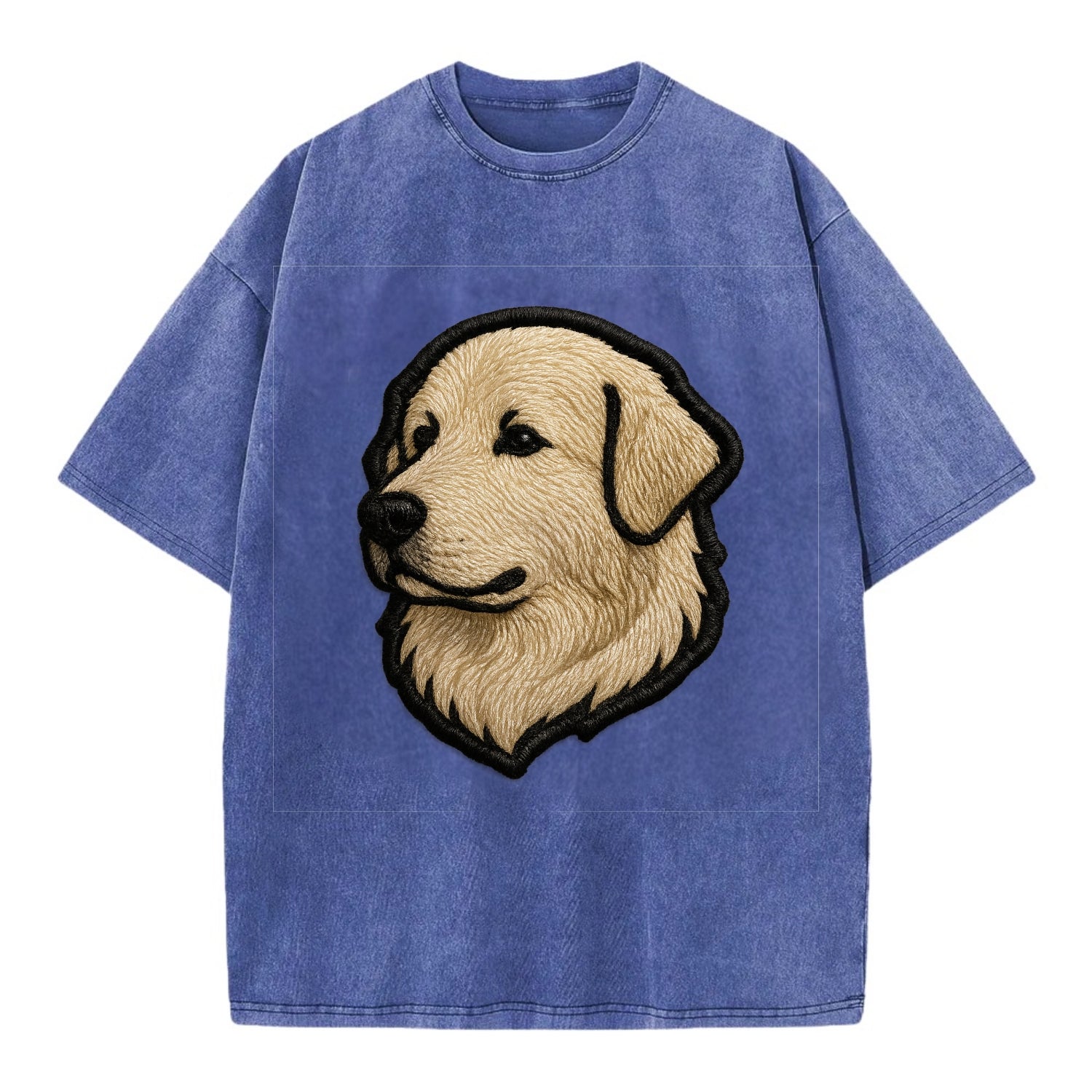 Great Pyrenees - Trendy fluffy giant des - Vintage T-shirt - Blue