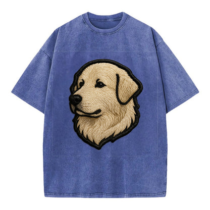 Great Pyrenees - Trendy fluffy giant des - Vintage T-shirt - Blue