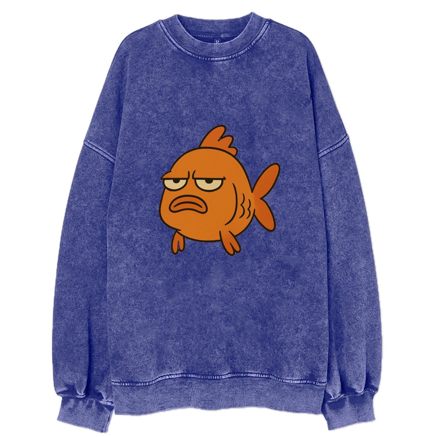 The Goldfish Judging Silently - Vintage Sweatshirt - Blue