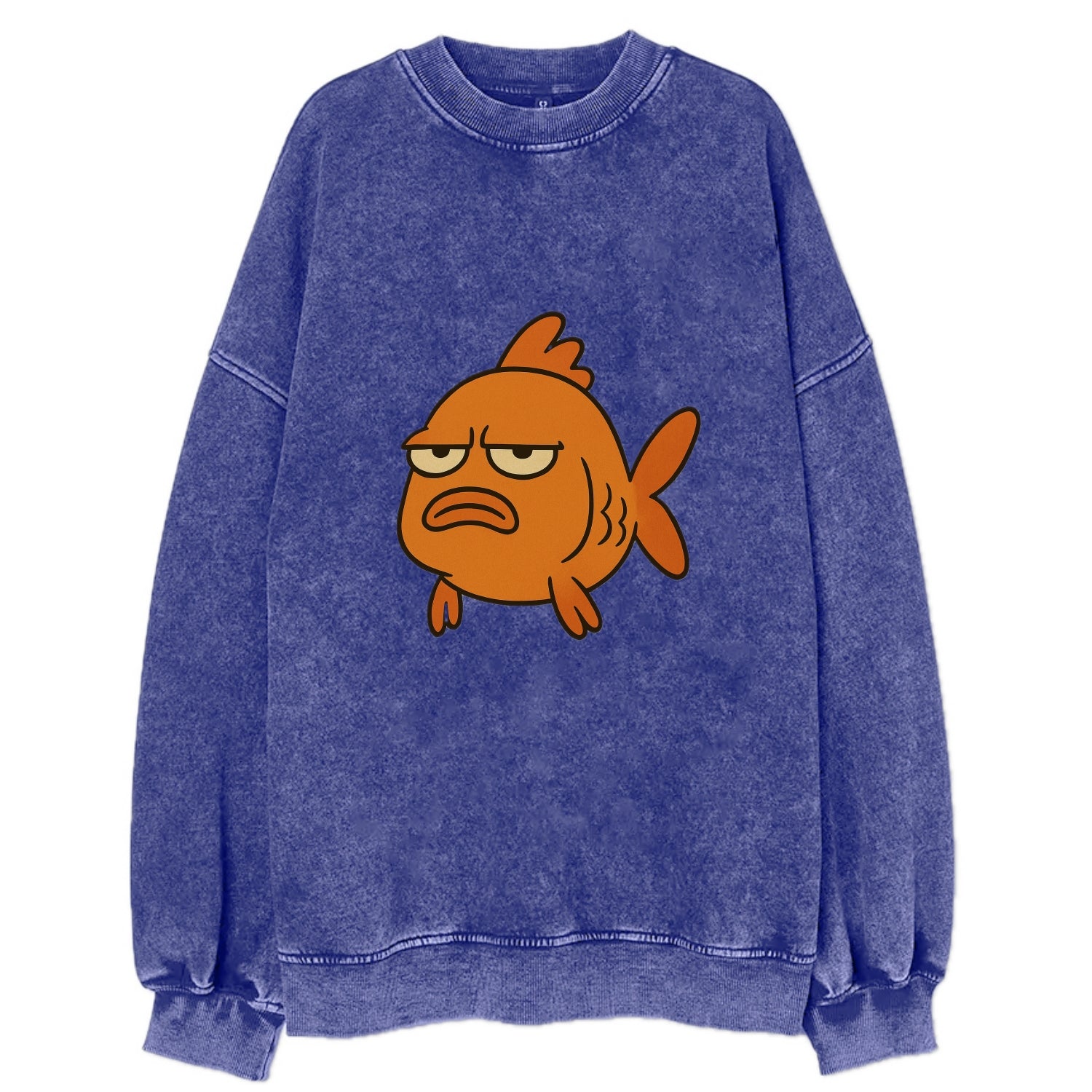 The Goldfish Judging Silently - Vintage Sweatshirt - Blue