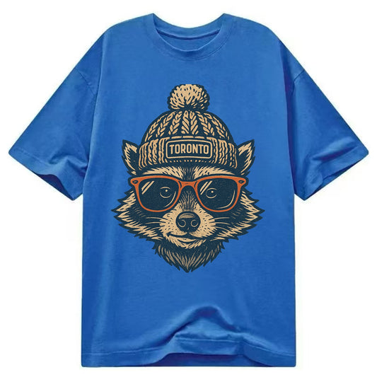 Toronto Raccoon wearing Toronto beanie w - Classic T-shirt - Blue
