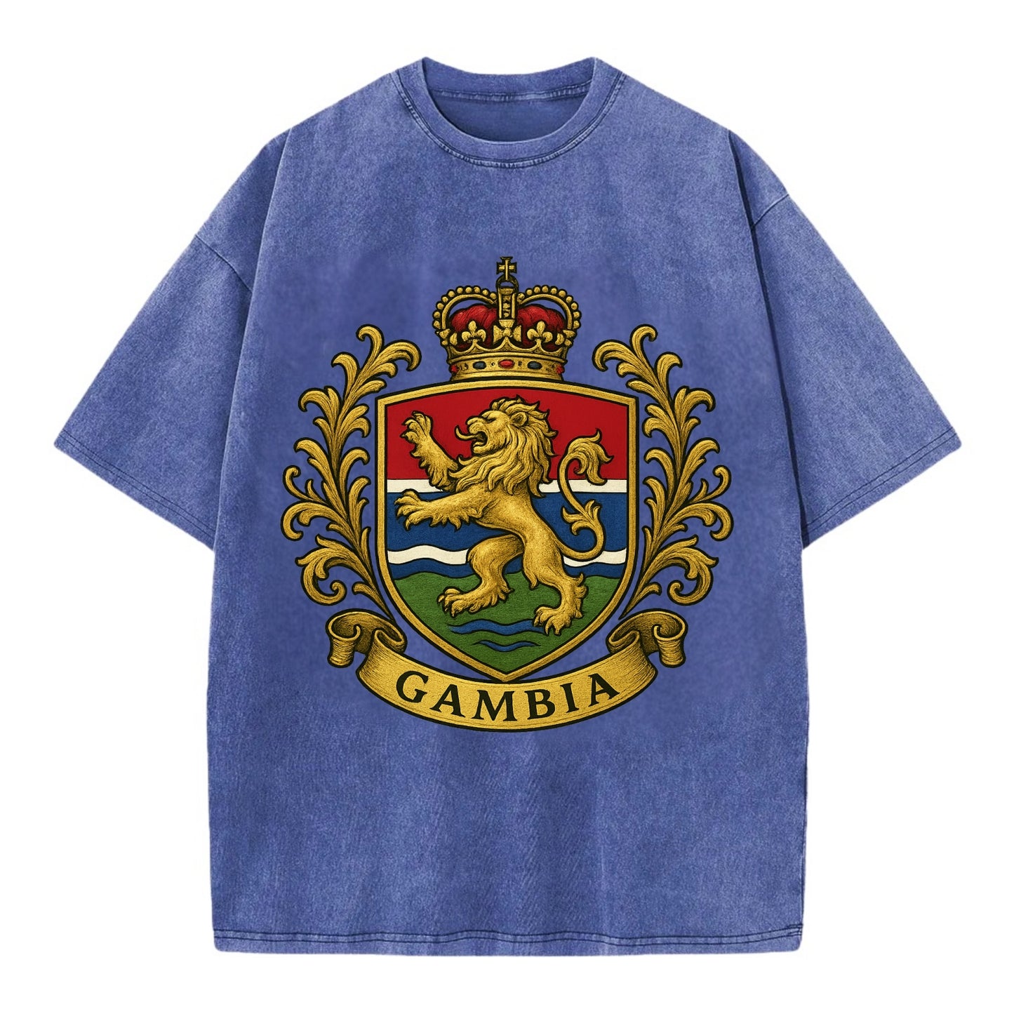 Gambia Heritage Badge  - Vintage T-shirt - Blue