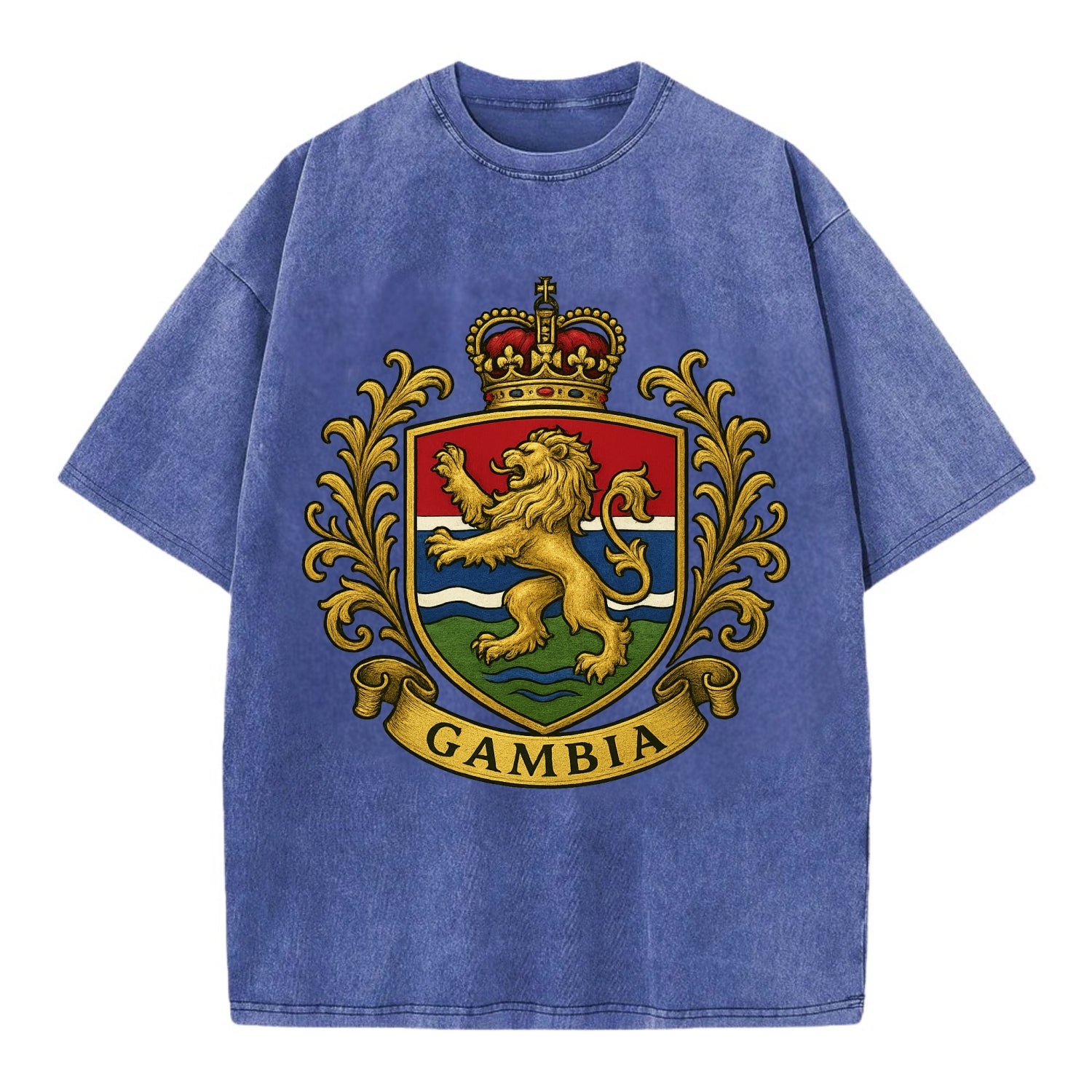 Gambia Heritage Badge  - Vintage T-shirt - Blue