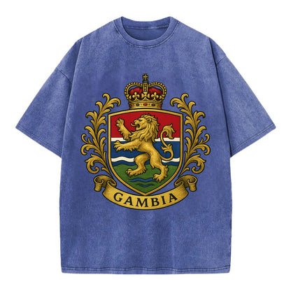 Gambia Heritage Badge  - Vintage T-shirt - Blue