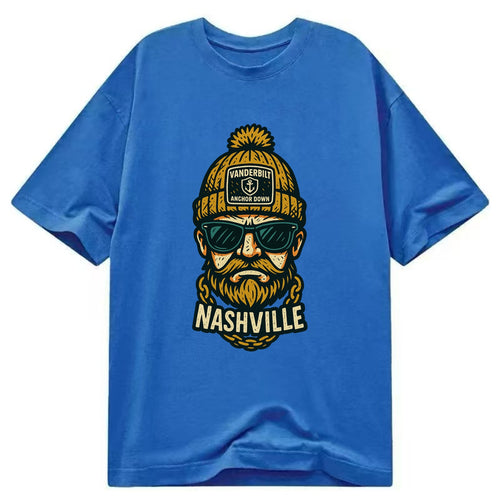 Nashville Commodore wearing Vanderbilt beanie with anchor patch - Classic T-shirt