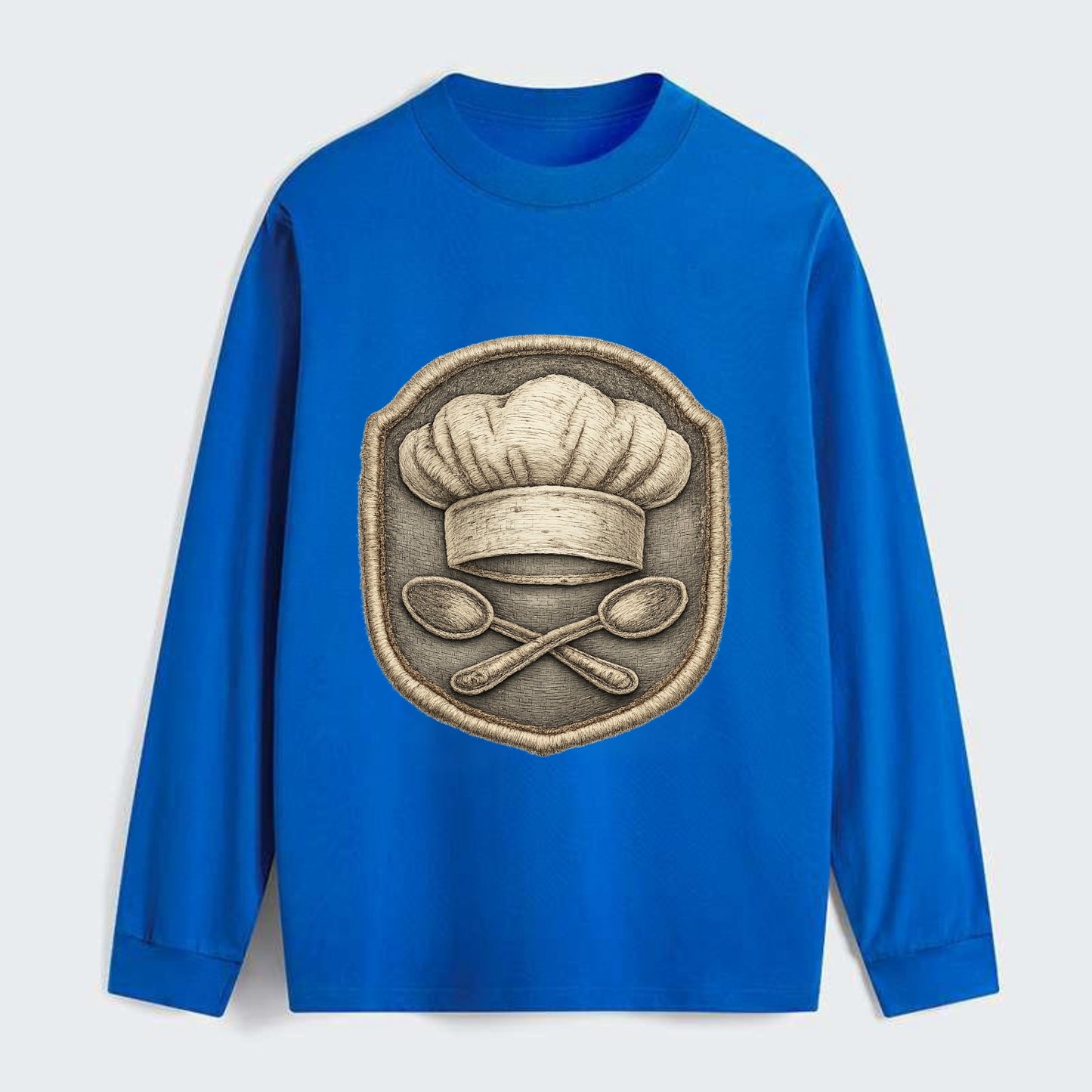COOKING CHEF HAT - toque blanche with crossed spoons in white and - Classic Long Sleeve Shirt - Blue