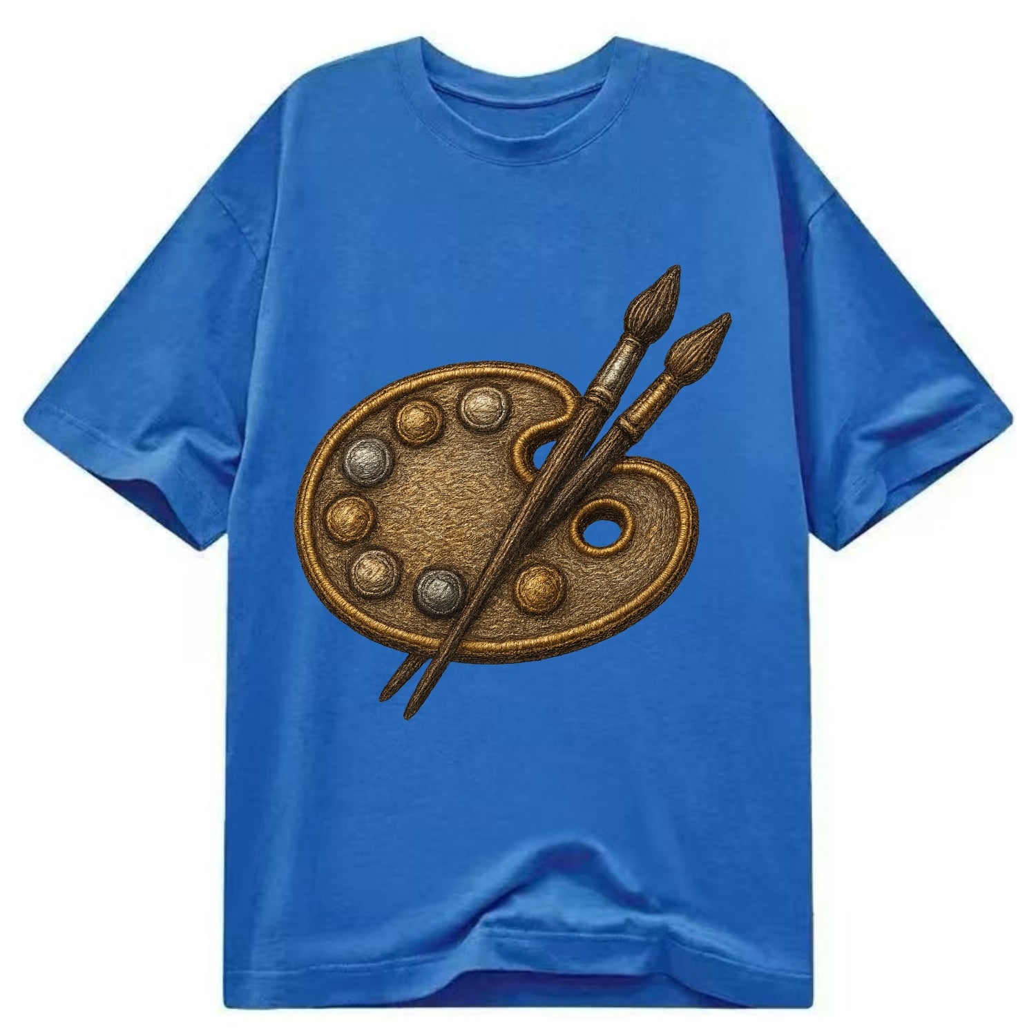 Artist palette with brushes - painter emblem - Classic T-shirt - Blue
