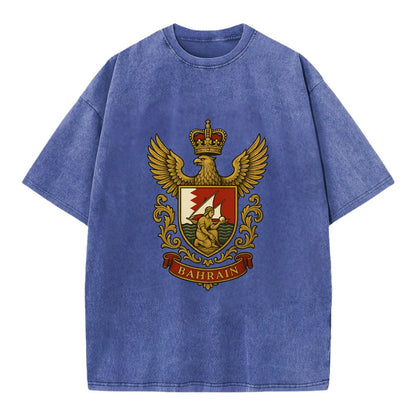 Bahrain Heritage Badge  - Vintage T-shirt - Blue