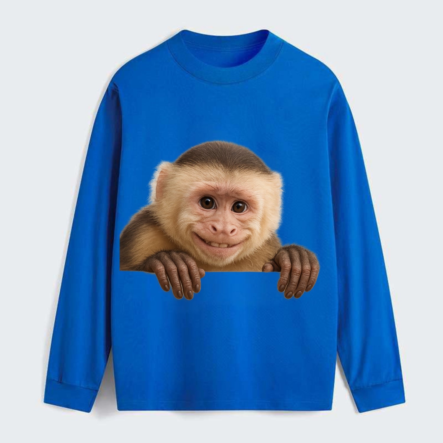 Capuchin Monkey  - Classic Long Sleeve Shirt - Blue