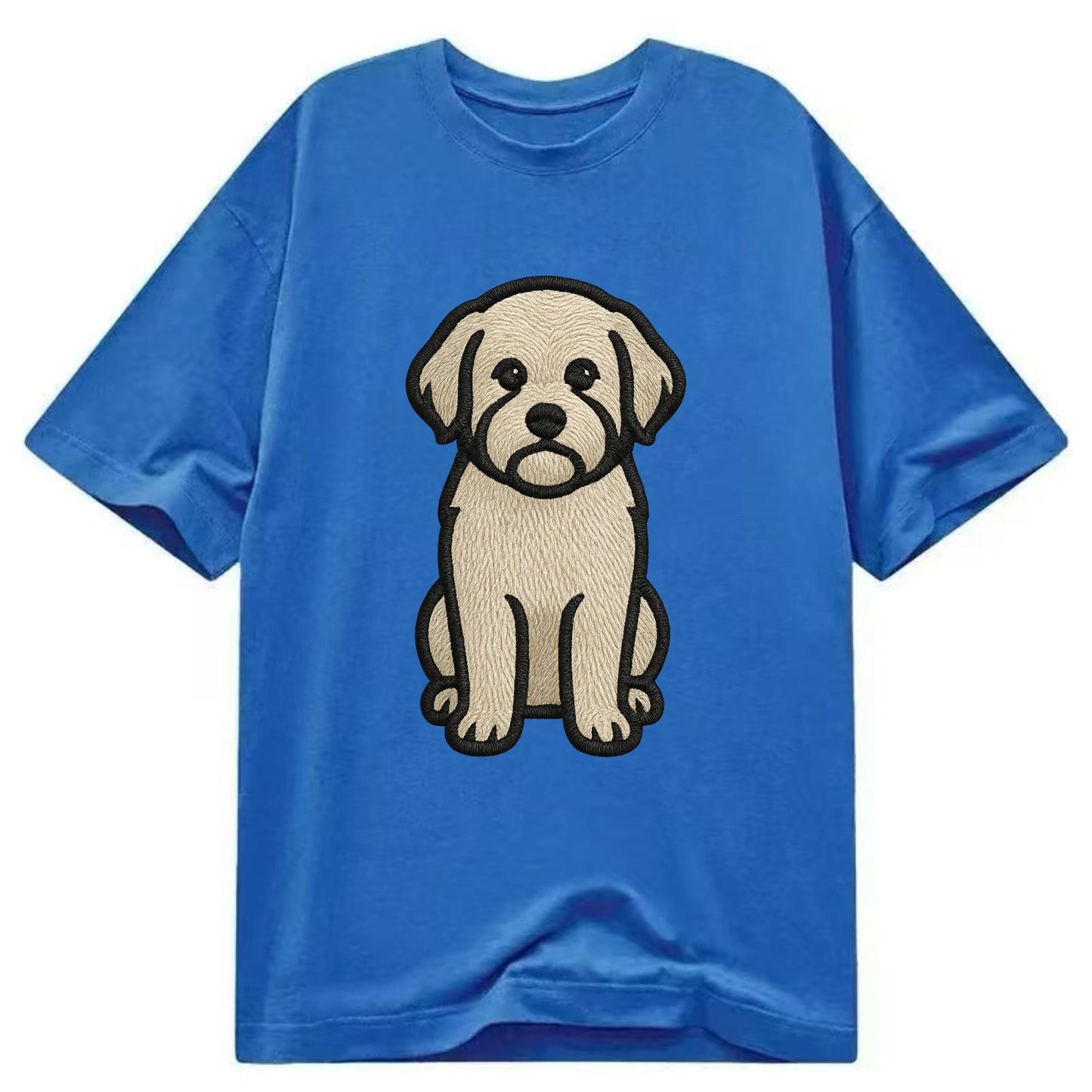 Havanese - Cream colored sitting pose - Classic T-shirt - Blue